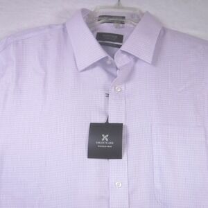 Nordstrom Mens Shop Smartcare Dress Shirt Purple Traditional Fit 17.5 33 NEW
